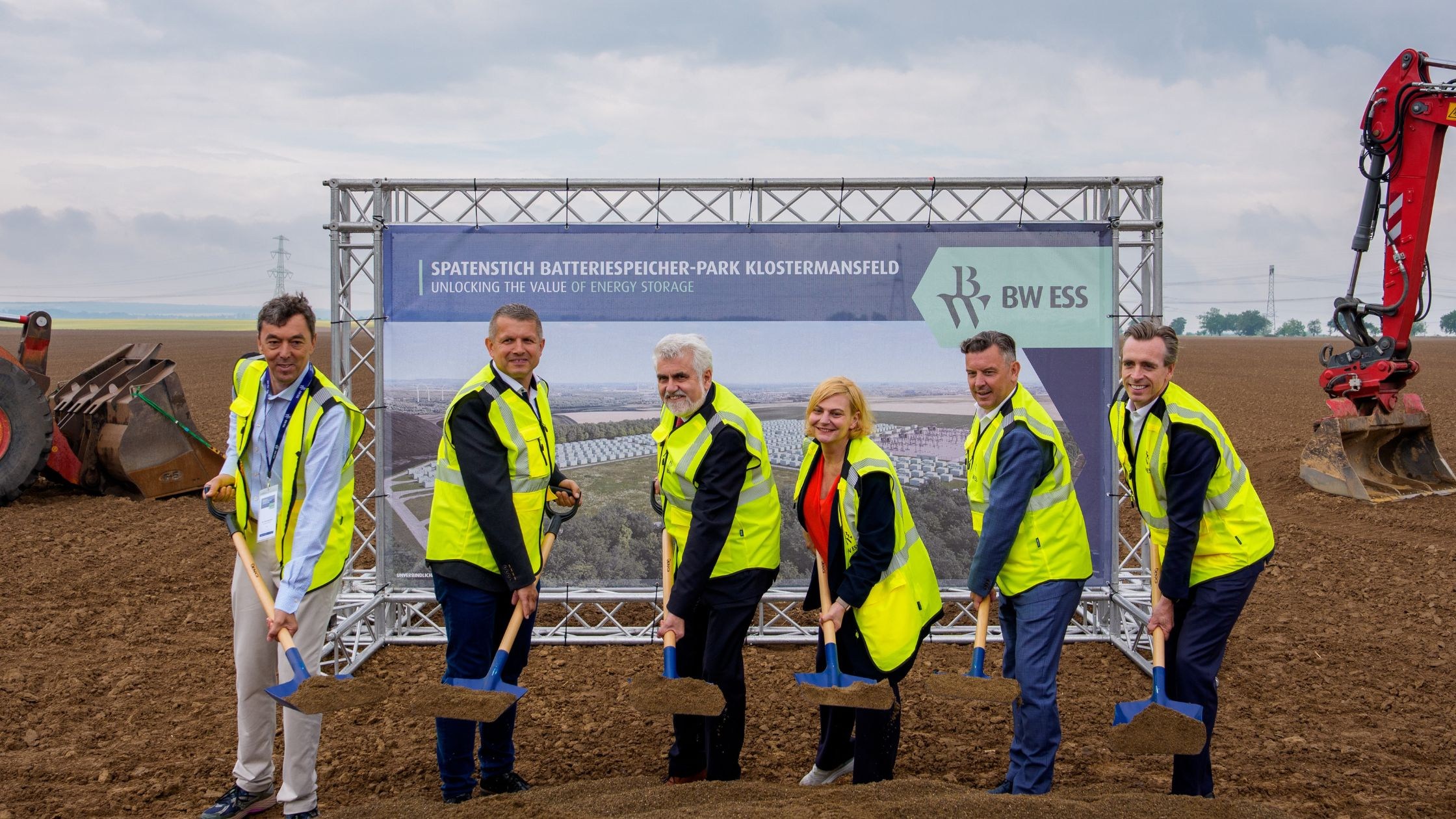Officials at the groundbreaking ceremony for the BW ESS 1GW/5.7GWh battery project in Germany.