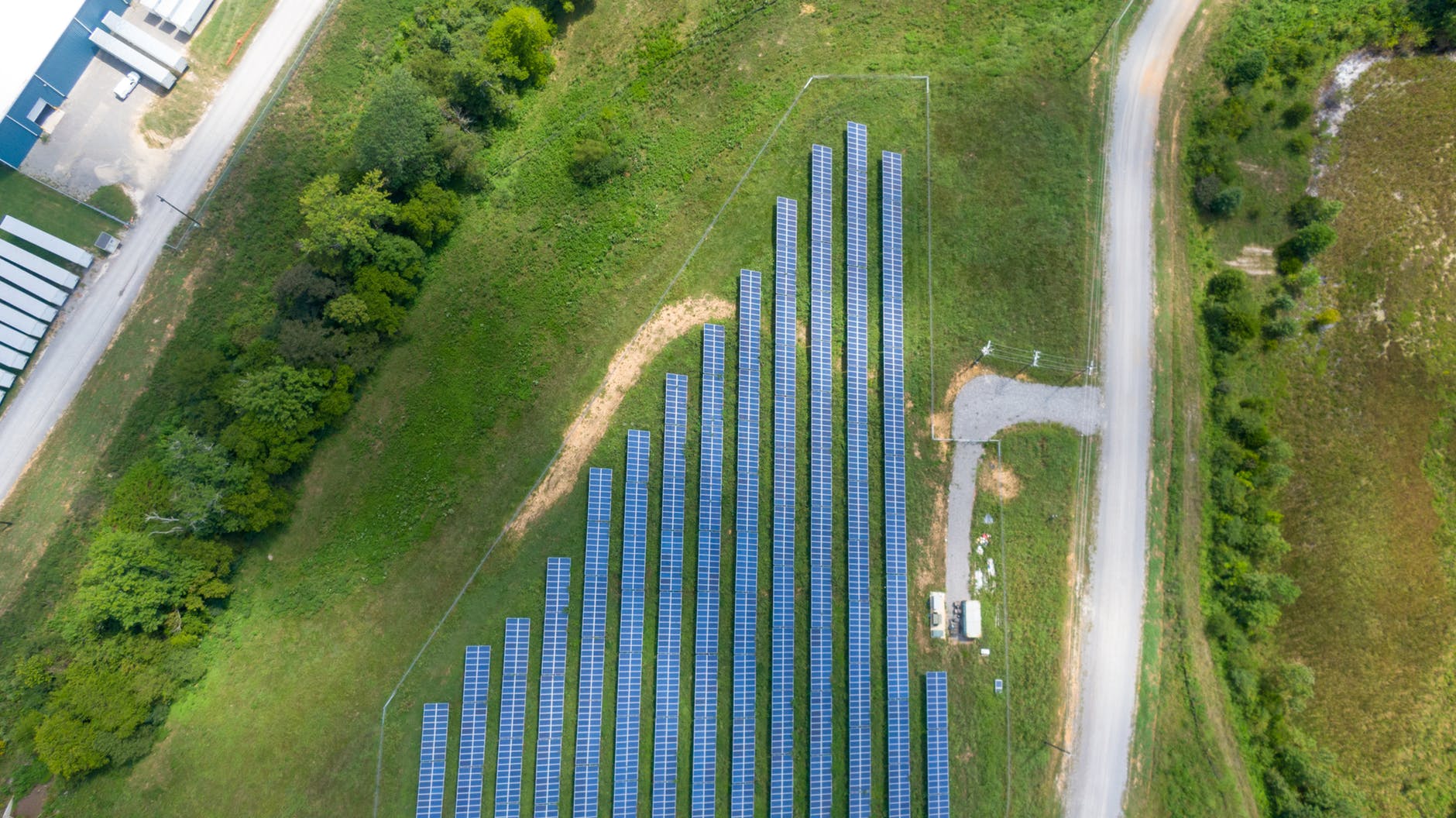 Aerial view of a large-scale power station infrastructure project.