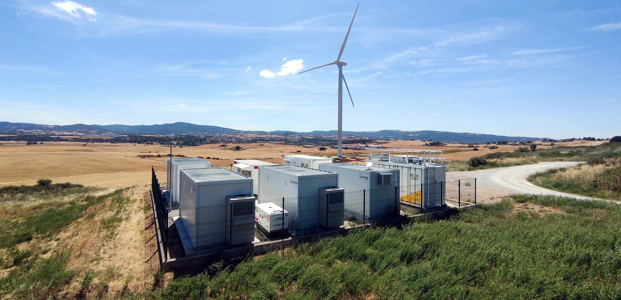 Close up of high-tech ultracapacitor modules in a grid-scale energy storage container