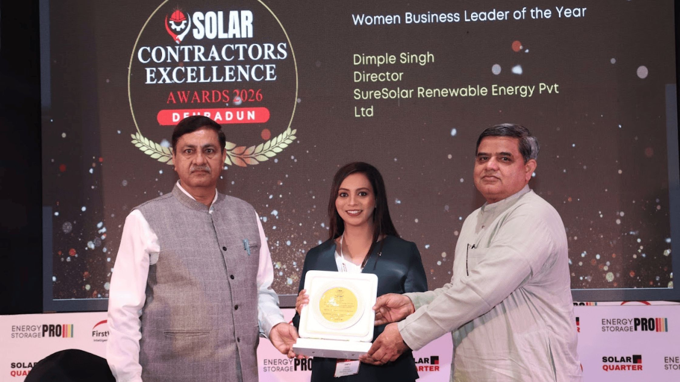Abstract representation of solar industry business growth and professional recognition