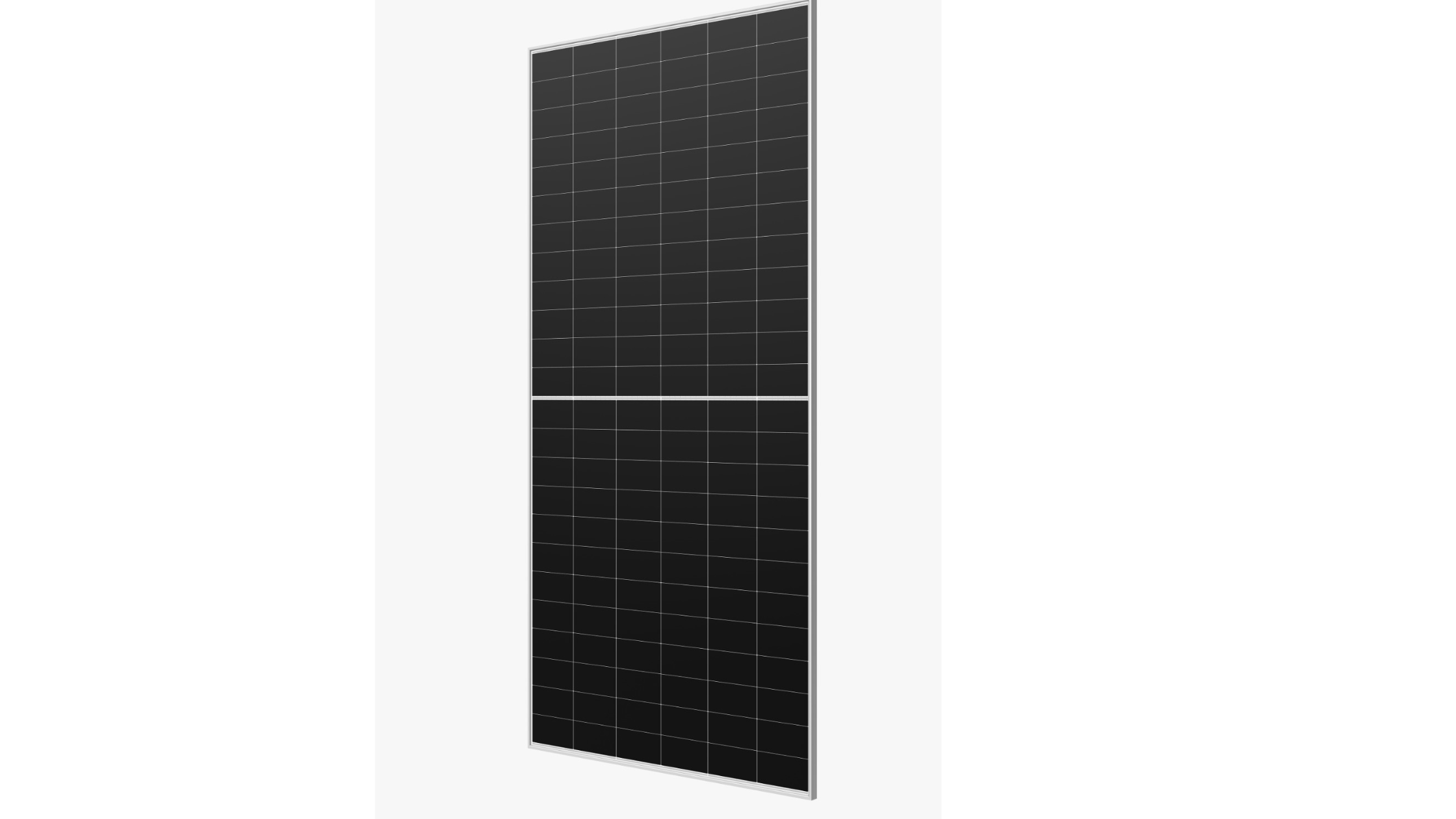 Close up of a LONGi solar module showing the glass surface texture.