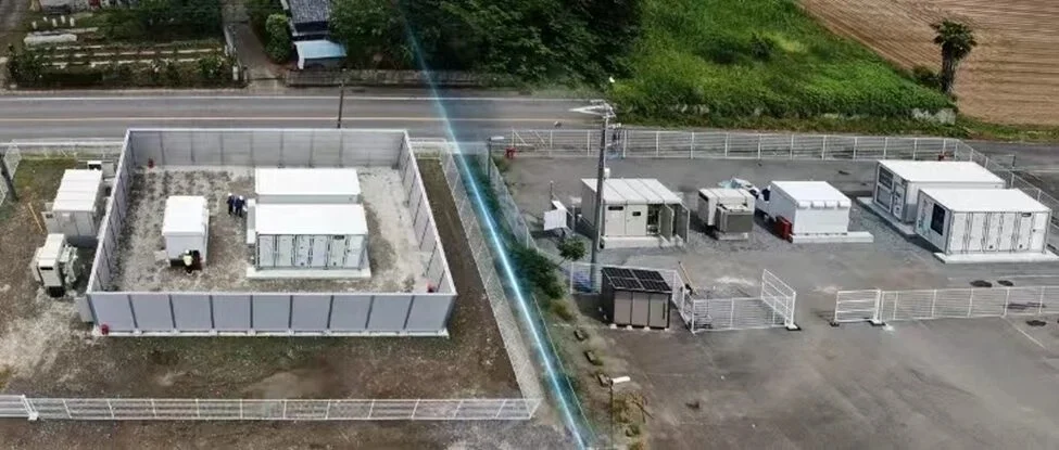 Large scale battery storage containers in a professional utility setting