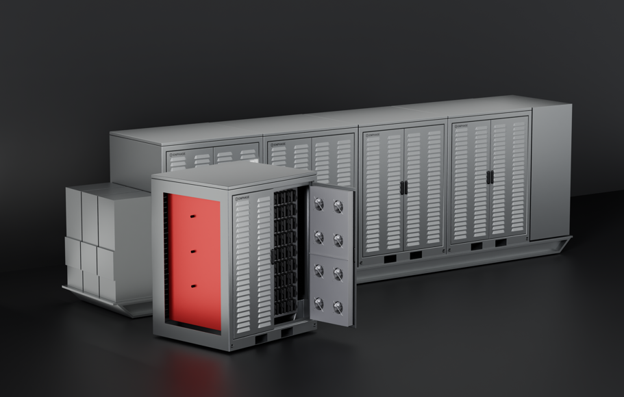 Diagram of a high-voltage solid-state transformer in a modern data center environment