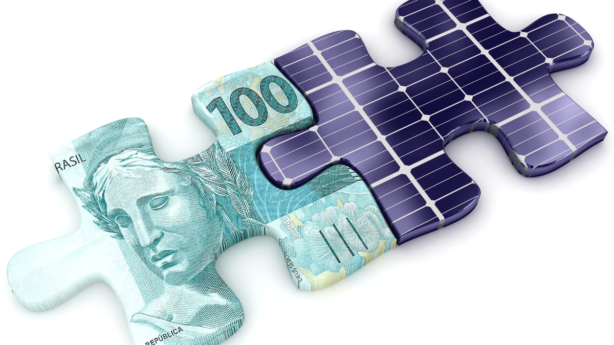 A conceptual digital illustration showing a clean energy transition and global financial investment growth.