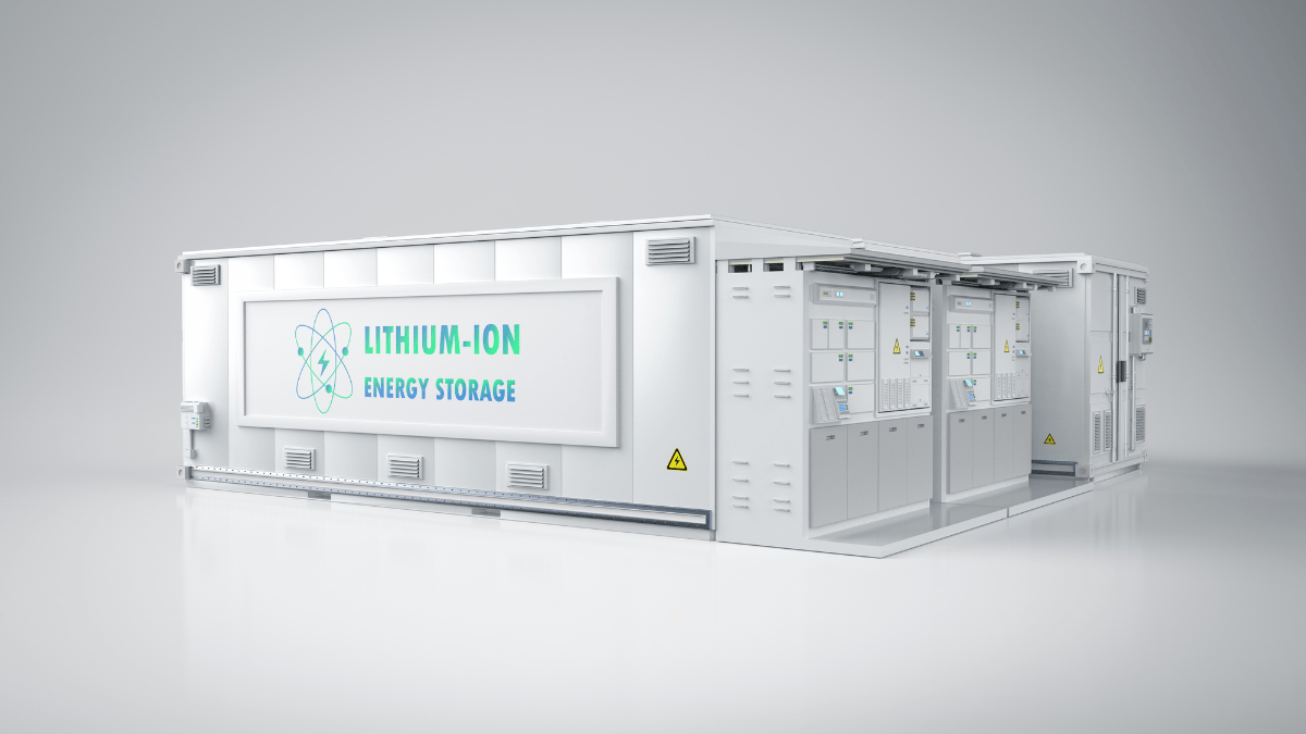 Large scale battery energy storage system containers in a desert solar farm environment