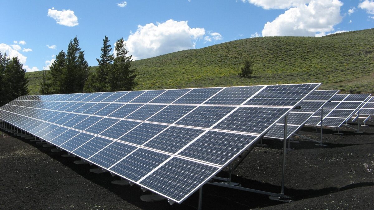 Industrial scale battery energy storage system containers in a sunny Spanish field
